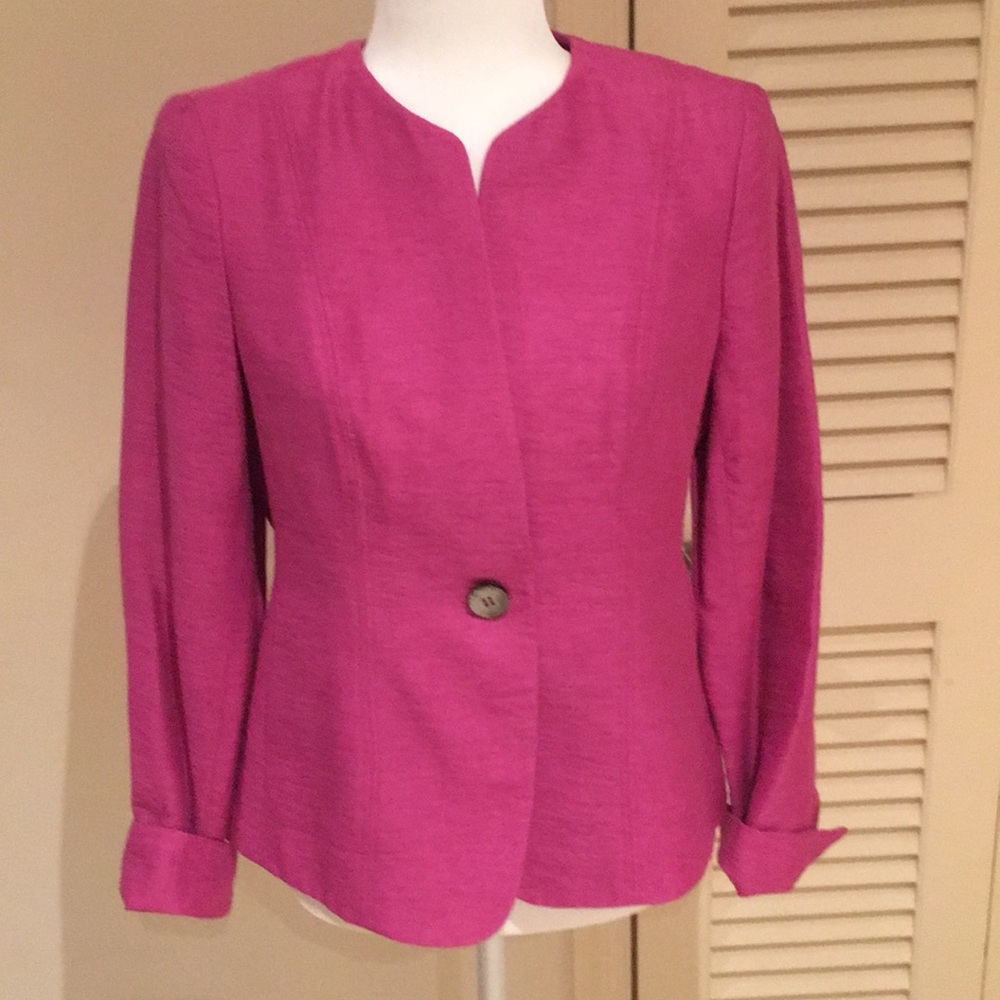 Jones New York magenta jacket goes office to party